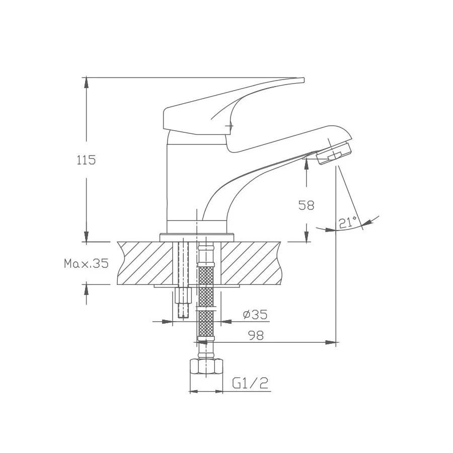 Смеситель для раковины Haiba хром HB1013