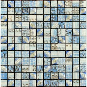 Мозаика Tonomosaic SH006 из керамики, голубая 30*30 см