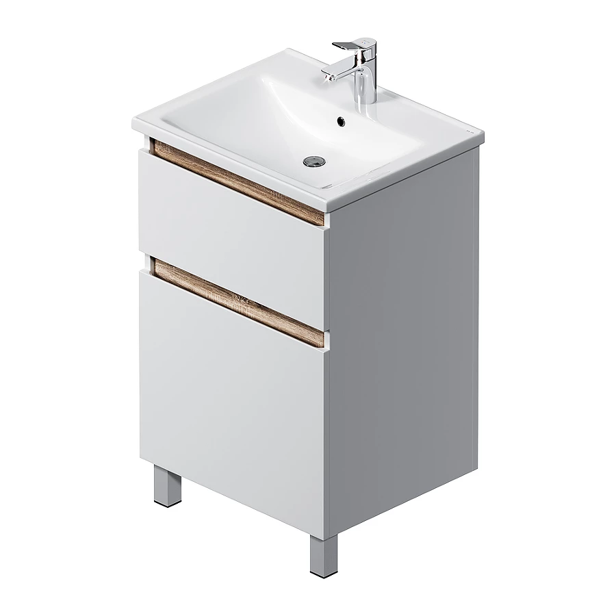 База под раковину Am Pm X-Joy напольная 2 ящика белый глянец M85AFSX0552WG 55 см