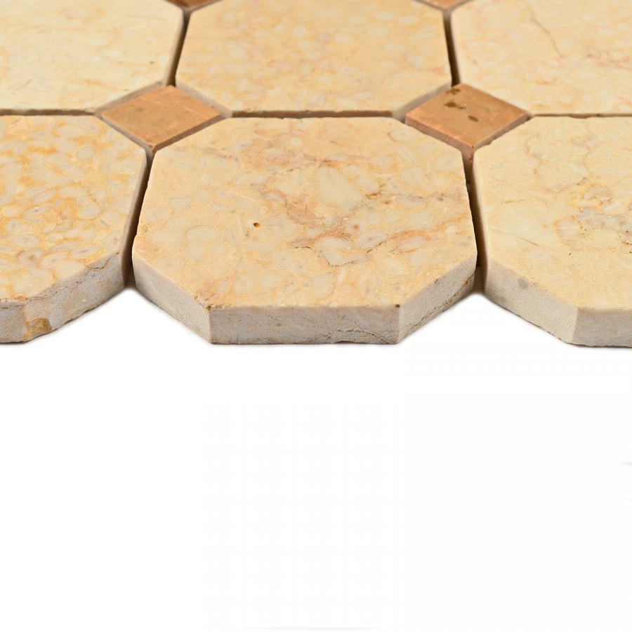 Мозаика Bonaparte Каменная мозаика Dublin 48х48 и 15х15 бежевая 30,5х30,5 см