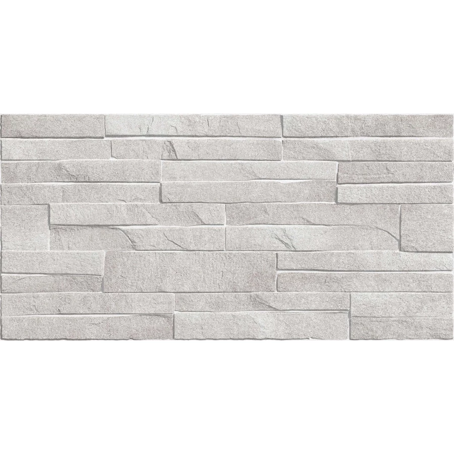 Плитка настенная Alma Ceramica Discover рельефная глянцевая серая TWU2550DCV14 50х24,9 см