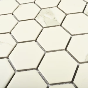 Мозаика Bonaparte Керамическая мозаика Carrara comb 59х51 матовая бело-серая 27,9х26,8 см