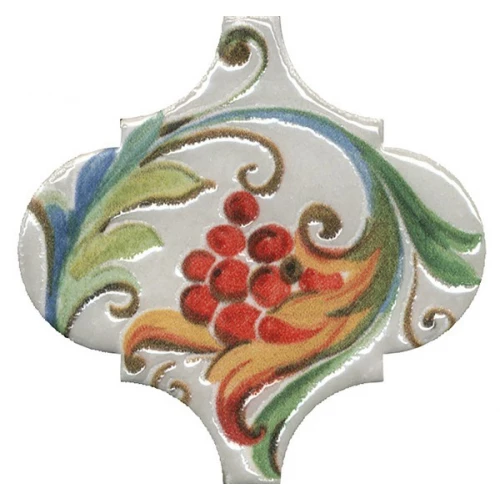 Плитка настенная Kerama Marazzi Арабески Тоскана 8 Декор глянцевый белый VT/A584/65000 6,5x6,5 см