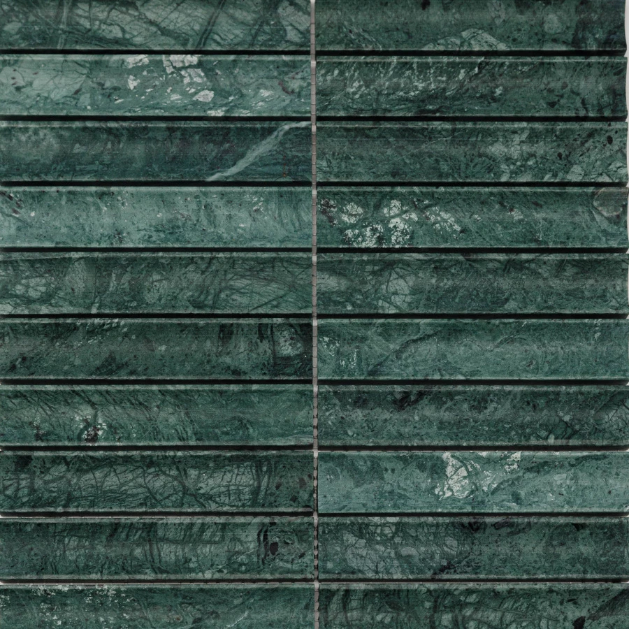 Мозаика Pixel mosaic Венеция Spider Green Concave чип 30х151 матовая зеленая PIX 344 30,5х31,8 см