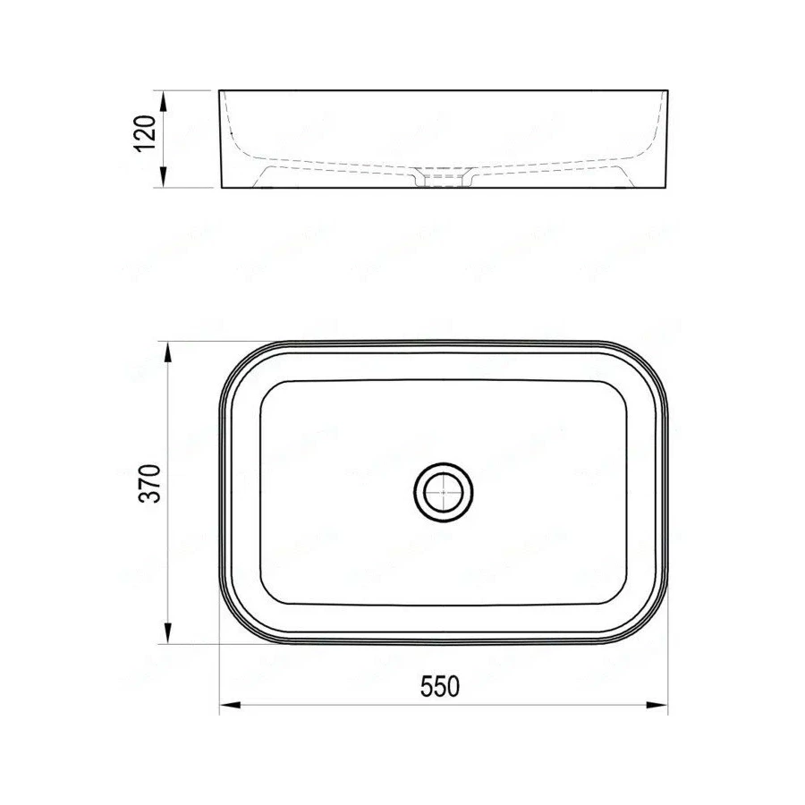 Умывальник Ravak Ceramic 550 R Slim белый 55x37 см