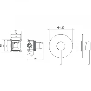Смеситель Aquatek Европа для душа внешняя и скрытая часть хром AQ1366CR