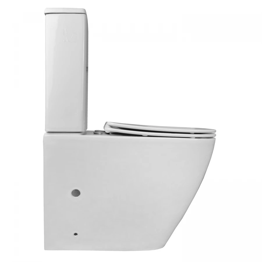 Унитаз напольный Azario Levanto безободковый в комплекте cо смывным механизмом Geberit и сиденьем микролифт AZ-1228A-G 62x38x83 cм