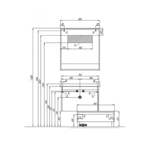 Зеркало Акватон Капри 80 1A230402KP010