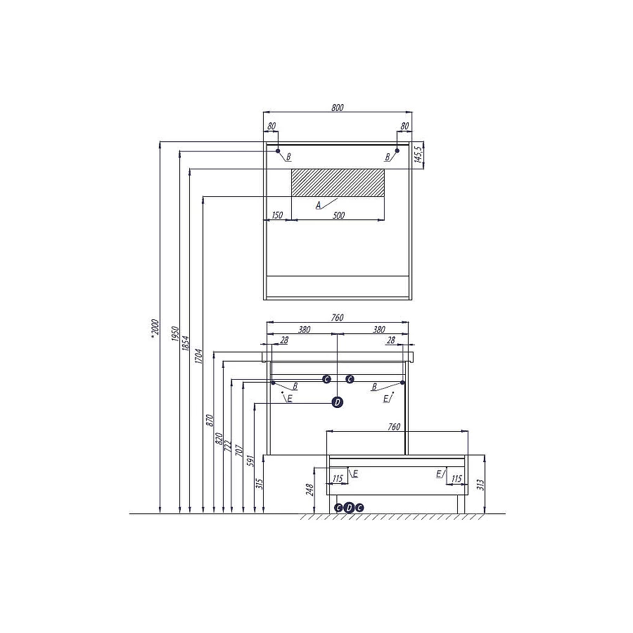 Зеркало Акватон Капри 80 1A230402KP010