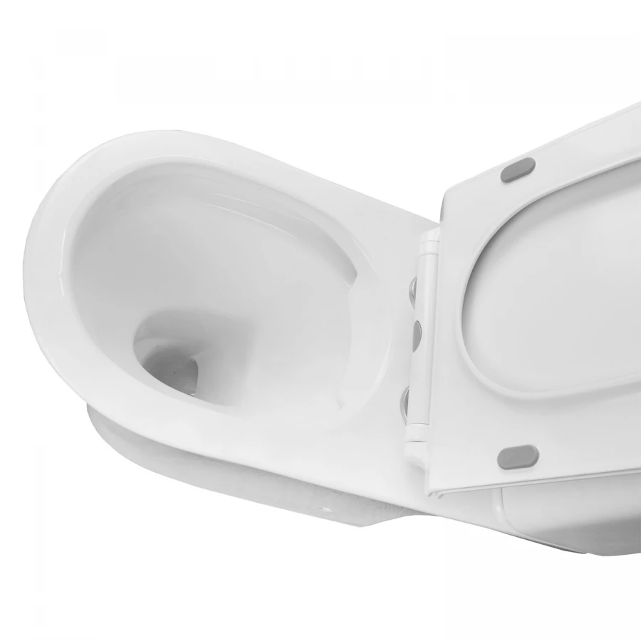 Унитаз напольный Azario Fretta Round безободковый в комплекте с бачком и сиденьем микролифт сливная арматура Geberit AZ-7121-G 65x34x77 см