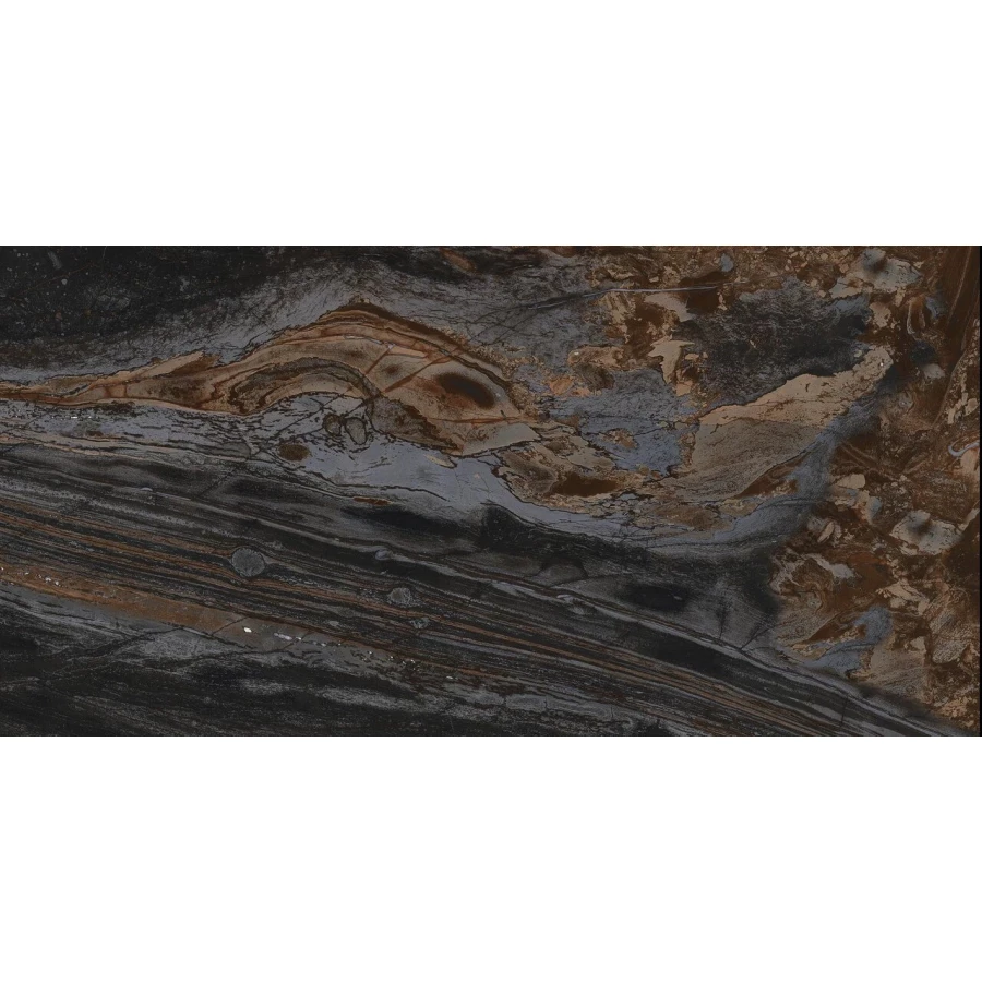 Керамогранит Planet Ceramics UKSL 2418 matt матовый карвинг черно-коричневый 120х60 см