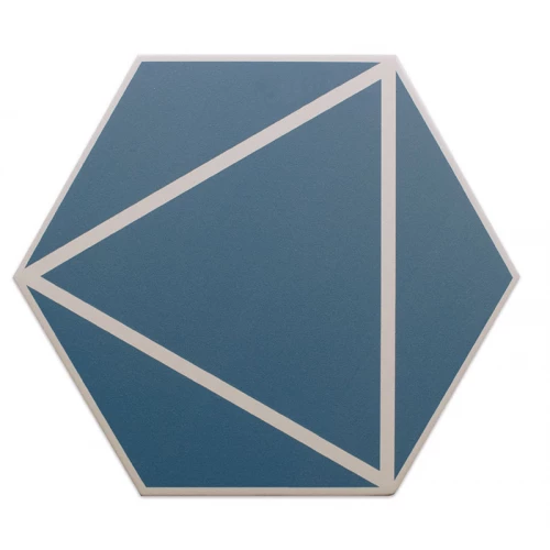 Керамогранит DNA Tiles Фэнси Линес Оcеан / Fancy Lines Ocean матовый синий 127021 23х20 см