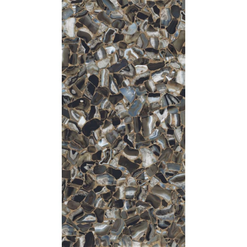 Керамогранит Ariostea Ultra Agata Black Lucidato Shiny 6 mm ua6l300611 300х150 см