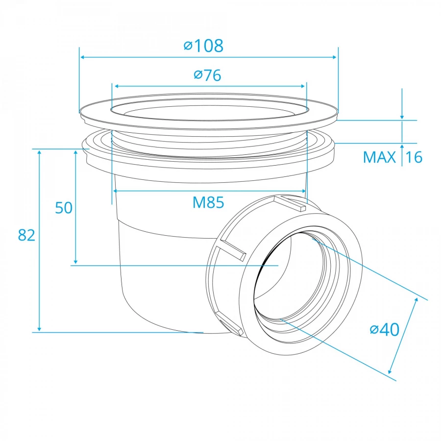 Сифон для душевых поддонов RGW S-10 90 мм 18241110-00