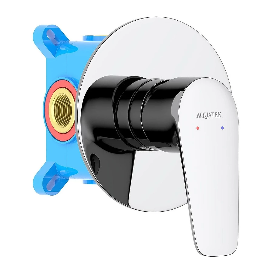 Смеситель Aquatek Бетта для душа внешняя и скрытая часть хром AQ1166CR