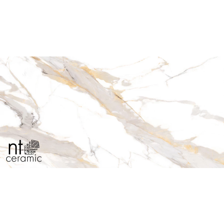 Керамогранит NT Ceramic Bright and Shiny Calacatta Light Grey Полированный NTT9121P 120х60 см