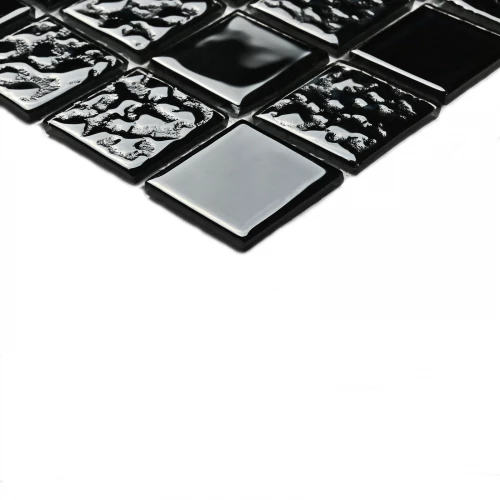 Мозаика Bonaparte Стеклянная мозаика Black Rose 25х25 глянцевая черная 30х30 см