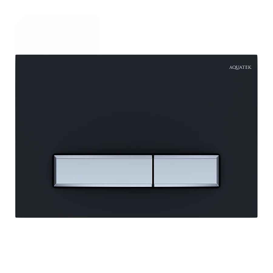 Панель смыва Aquatek Slim 009D-2 Черный матовый клавиша прямоугольная хром KDI-0000031