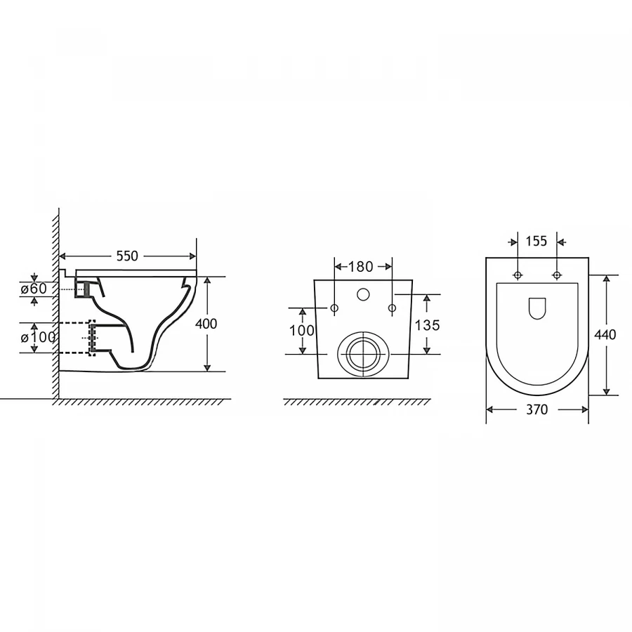 Унитаз подвесной Azario Stella безободковый с быстросъемным сидением микролифт белый AZ-VT005+AZ-VT005sc 37х40х55 см