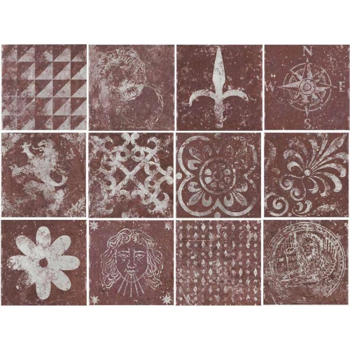 Керамогранит Cir Molo Audace Mix Rosso матовый бордовый 1068097 20х20 см