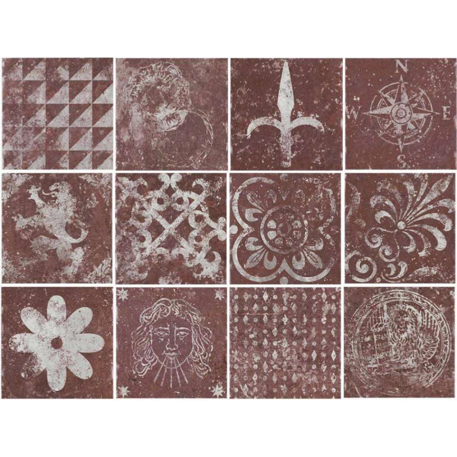 Керамогранит Cir Molo Audace Mix Rosso матовый бордовый 1068097 20х20 см