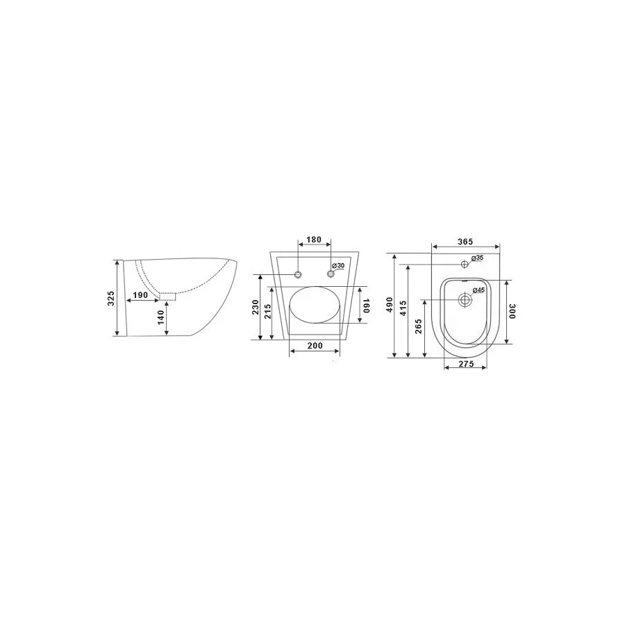 Биде подвесное Timo Kulo TK-404MB 49x36.5x32.5 см