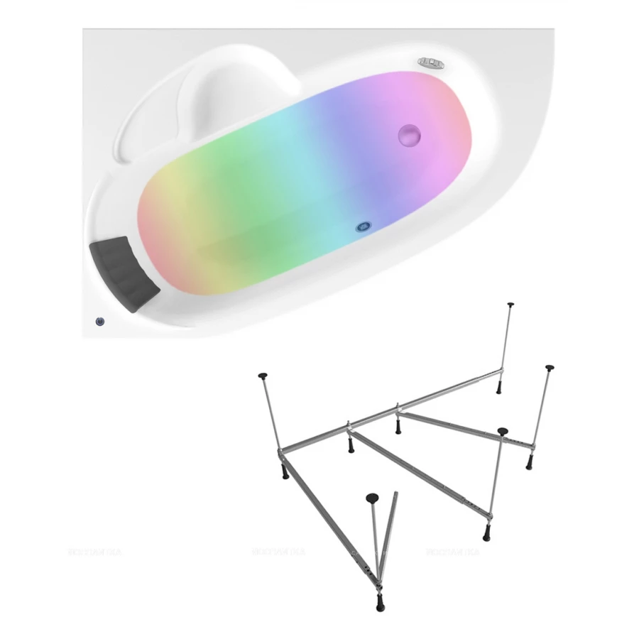 Акриловая ванна Lavinia Boho Bell Pro S3-370215PL левая (комплект 4 в 1) 150x100 см