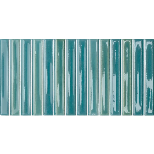 Плитка керамическая WOW Колор Ноутс Барс Азур / Colour Notes Bars Azur глянцевая бирюзовая 133160 25х12,5 см