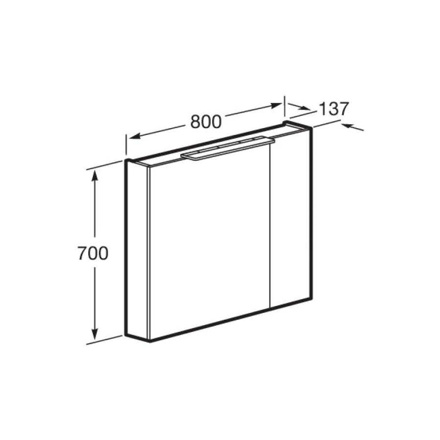 Зеркальный шкаф Roca Oleta с подсветкой, белый матовый 857647501 80 см