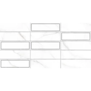 Плитка настенная ALMA Ceramica Bronks рельефная матовая белая TWA3060BRK27 60х30 см