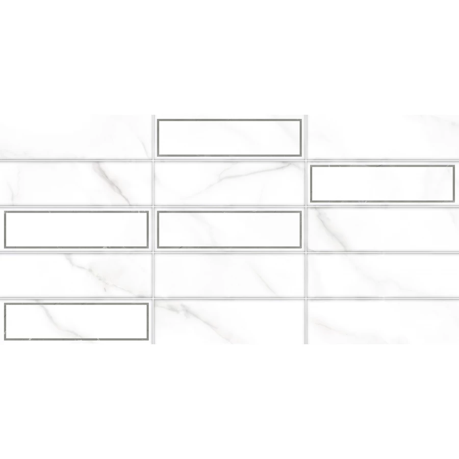 Плитка настенная ALMA Ceramica Bronks рельефная матовая белая TWA3060BRK27 60х30 см