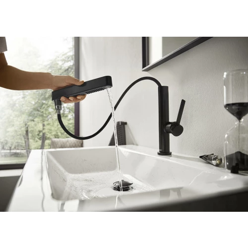 Смеситель для раковины Hansgrohe Finoris черный матовый 76063670