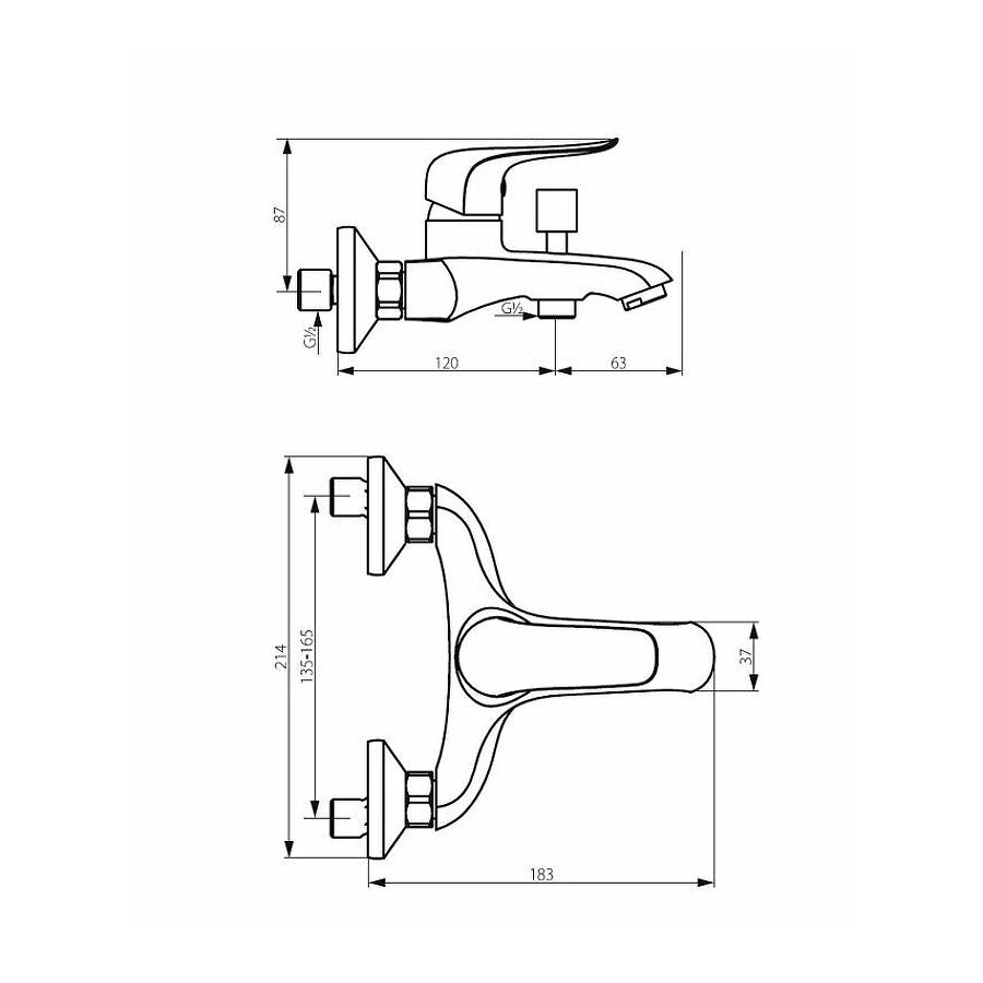 Смеситель для ванны и душа Damixa Palace Evo 321000000