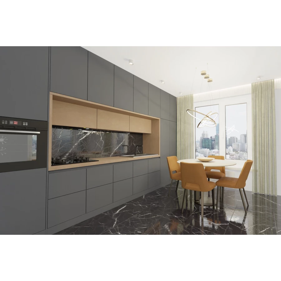 Керамогранит Belleza French Black High Gloss глянцевый черный 60x60 см