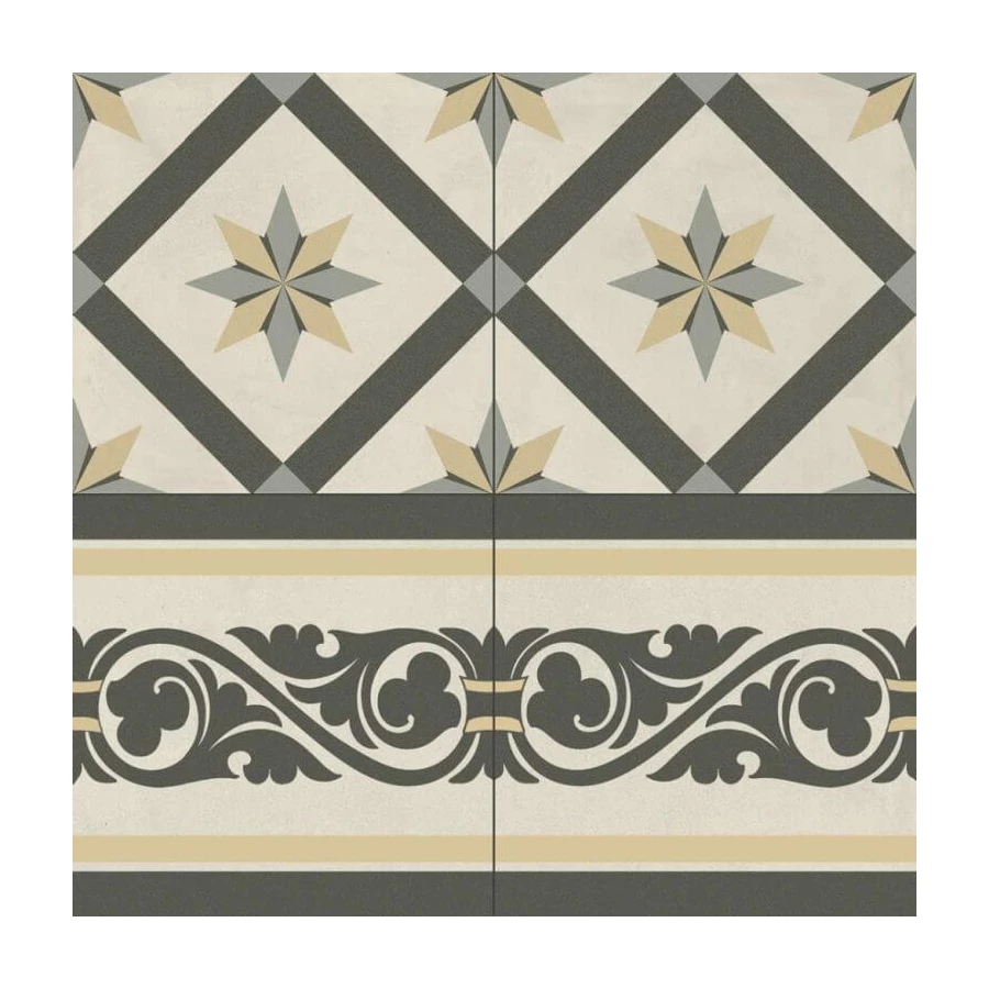 Плитка напольная Baldocer Adele Border матовая серая 44,7х44,7 см