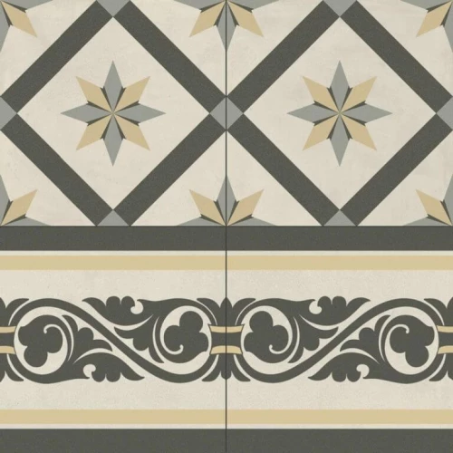 Плитка напольная Baldocer Adele Border матовая серая 44,7х44,7 см