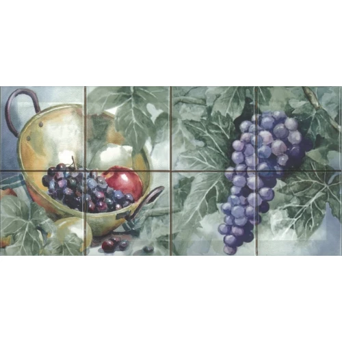 Декор Absolut Keramika Monocolor Milano Composicion Acuarela Uvas ABC0000134 40х20 см