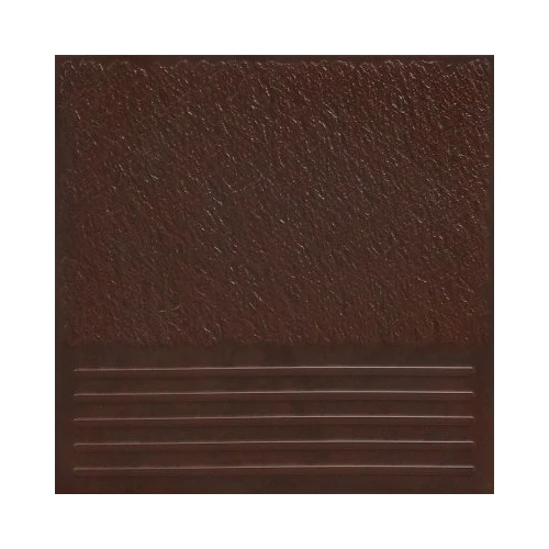 Клинкерная плитка Керамин Каир 4 коричневый фронтальная ступень 29,8х29,8 