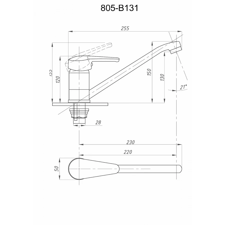 Смеситель для кухни Fauzt FZs-805-131 тип См-МОЦБА, См-УмОЦБА хром