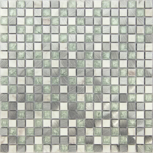 Мозаика из стекла и натурального камня Caramelle Mosaic Everest New серый 30,5x30,5 см