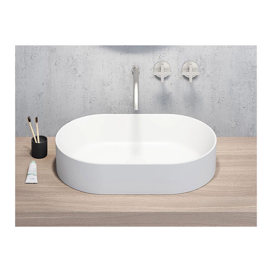 Раковина овальная накладная GSI ceramica Kube X цвет белый 945811 60х37 см