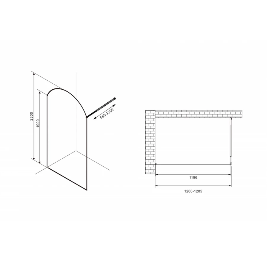 Душевая перегородка Abber Immer Offen AG64120BN