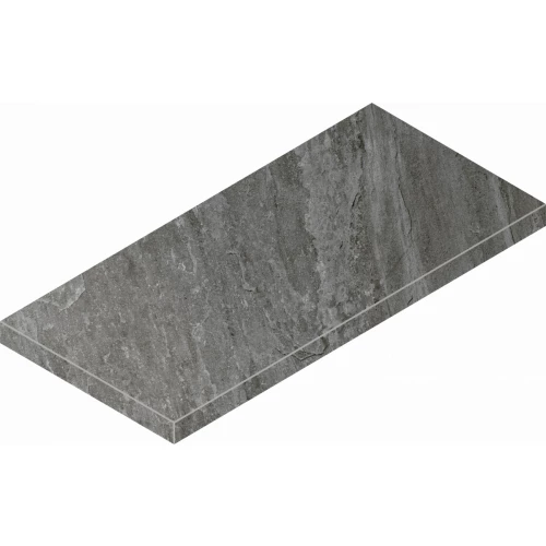 Ступень угловая левая из керамогранита Italon Магма Графит матовая серая 620070002959 60х33 см