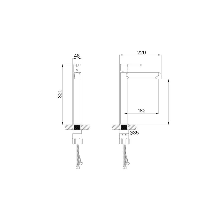 Cмеситель Iddis Aiger для настольного умывальника черный матовый AIGBL01i01