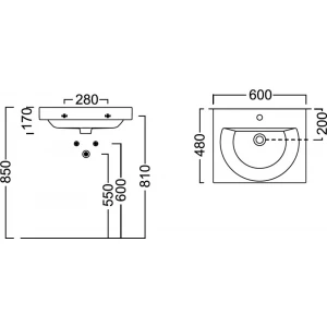 Раковина Kerama Marazzi Buongiorno подвесная мебельная 60 белая глянцевая BG.wb.60