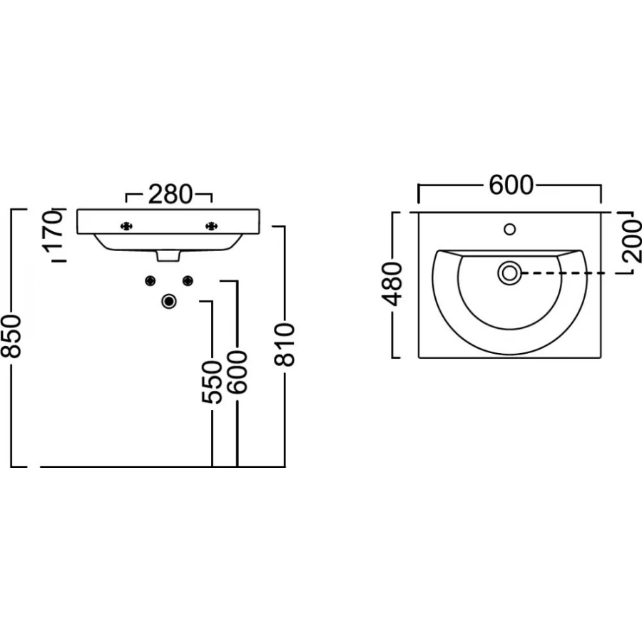 Раковина Kerama Marazzi Buongiorno подвесная мебельная 60 белая глянцевая BG.wb.60