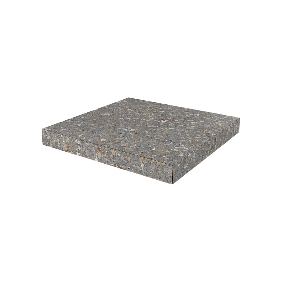 Ступень угловая клееная из керамогранита Kerama Marazzi Терраццо матовая коричневая SG632200R/GCA 33х33 см
