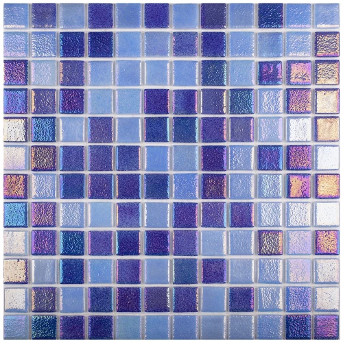 Стеклянная мозаика Vidrepur Shell Mix deep blue 552/555 31,7х31,7 см