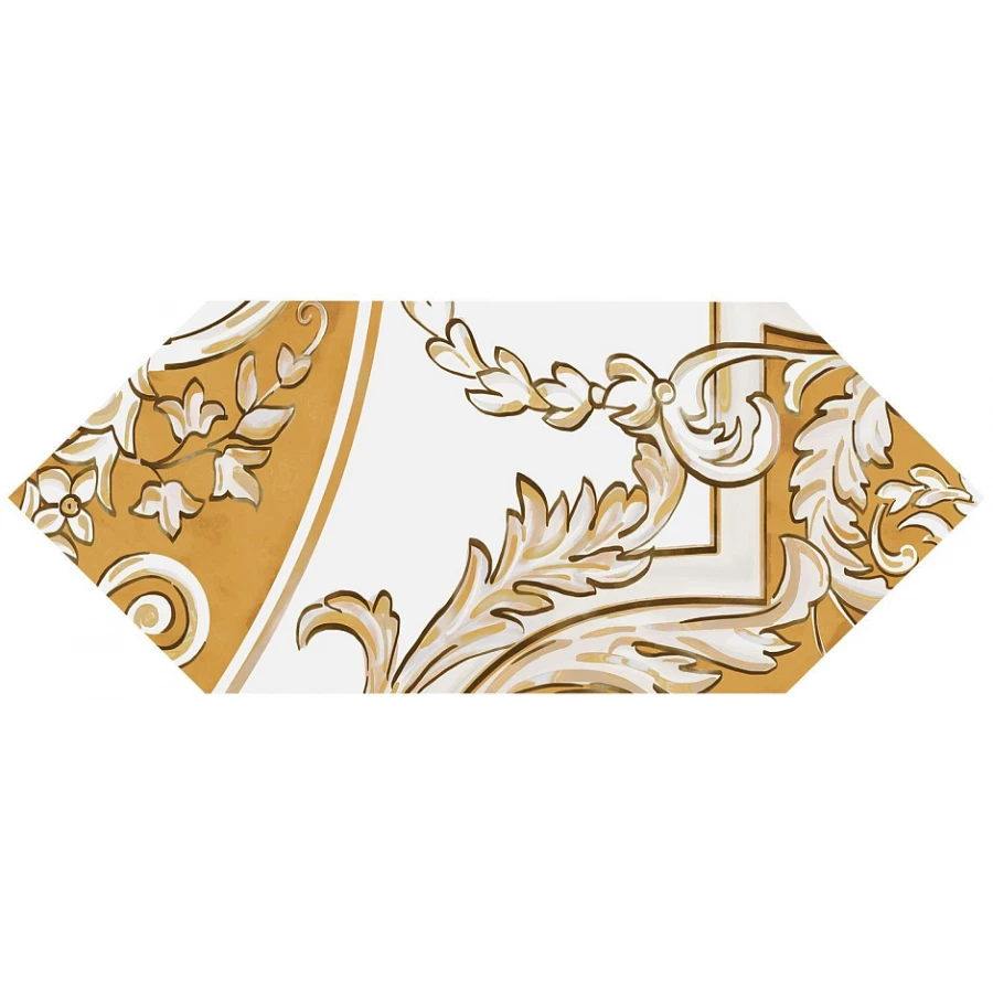 Декор Kerama Marazzi Алмаш глянцевый жёлтый 14х34 см