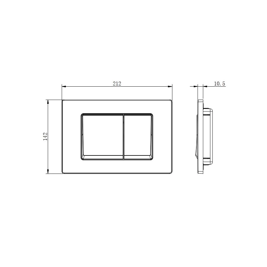 Панель смыва Aquatek Small 010B Хром глянец клавиши квадрат для INS-0000018 с верхней кнопкой смыва TDI-0000005